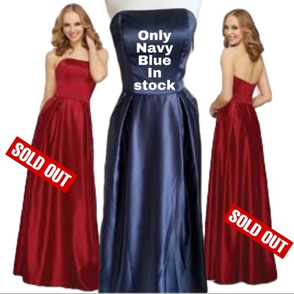 Satin Dress Beaded Pocket Details & Soft Pleating at the Natural Waist. - Picture 1 of 6